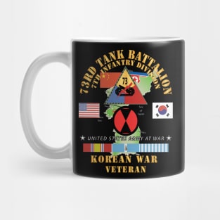 73rd Tank Battalion, 7th Infantry Div - VS NK - China, Korean War w Korea Map Green  X 300 Mug